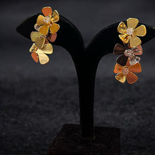 Two-Tone Floral Stud Earrings