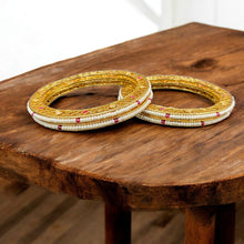 Elegant Golden plated Pearl Bangles