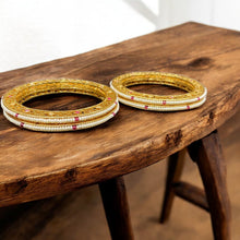 Elegant Golden plated Pearl Bangles