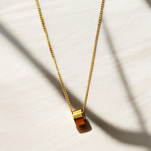 Golden Cylinder Pendant Necklace