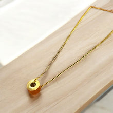 Golden Cylinder Pendant Necklace