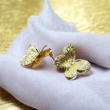 Golden Butterfly Crystal Stud Earrings
