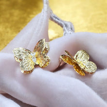 Golden Butterfly Crystal Stud Earrings