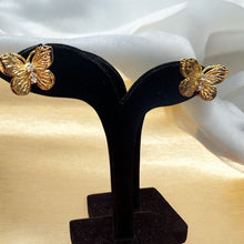 Golden Butterfly Crystal Stud Earrings