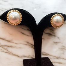 Vintage Faux Pearl Golden Rope Clip-On Earrings