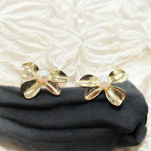 Golden Petal Pearl Studs