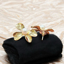Golden Petal Pearl Studs