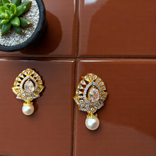 Elegant Pearl Drop AD Necklace Set