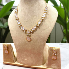 Elegant White Stone Polki Necklace Set