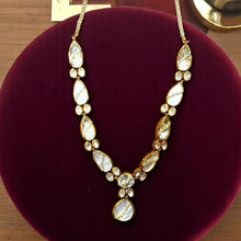 Elegant White Stone Polki Necklace Set