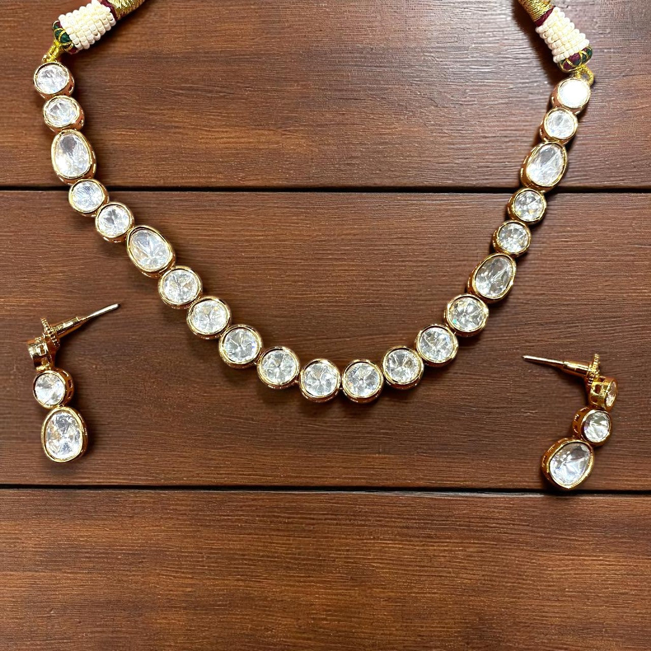 Classic Crystal Polki Choker Set