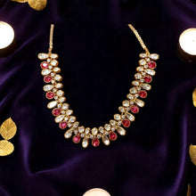 Ruby and Polki Teardrop Jewelry Set