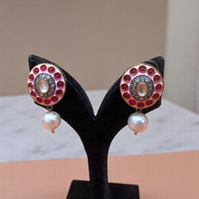 Royal Ruby Pearl Drop Earrings