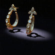 Rose Quartz Bloom Hoop Earrings