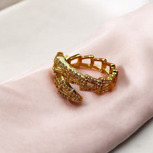 Golden Serpent Geometric Ring
