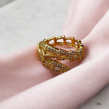 Golden Serpent Geometric Ring