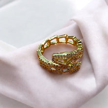 Golden Serpent Geometric Ring