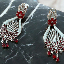 Crimson Bloom Chandbali Earrings