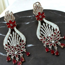 Crimson Bloom Chandbali Earrings