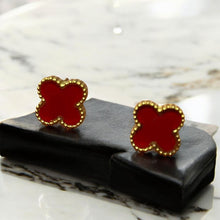 Scarlet Clover Stud Earrings