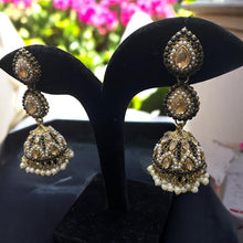 Kundan and Pearl Embellished Jhumka Earrings
