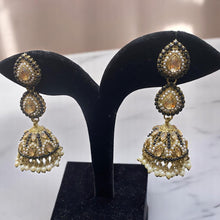 Kundan and Pearl Embellished Jhumka Earrings