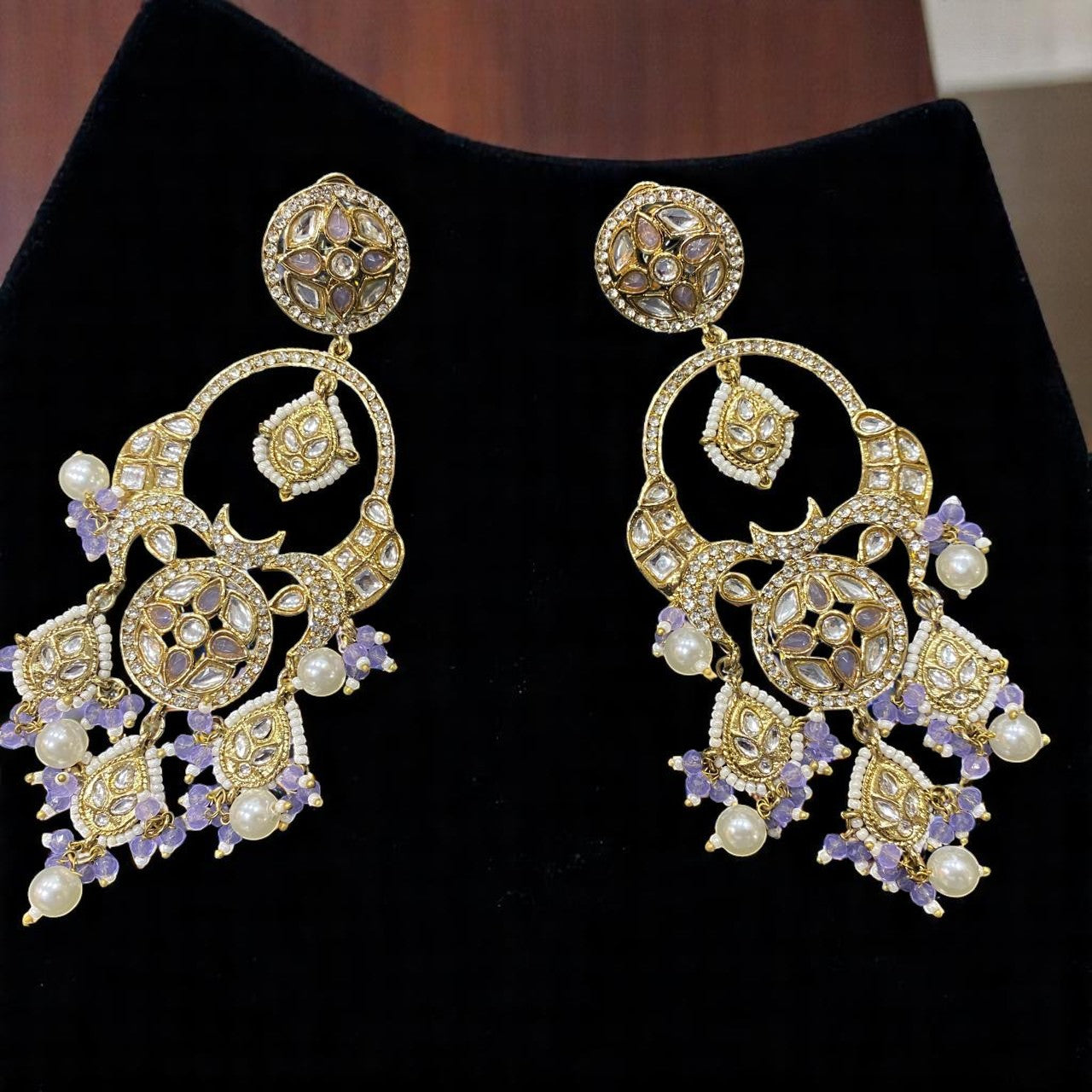 Royal Antique Kundan Chandbali Earrings