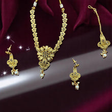 Floral Antique Golden Set with Maang Tikka