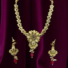Floral Antique Golden Set with Maang Tikka