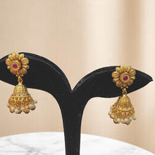 Temple-Inspired Choker Necklace Set with Pearl Drops