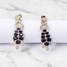 Royal Midnight Sapphire American Diamond Necklace Set