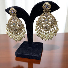 Antique Golden Kundan Chandbali Earrings