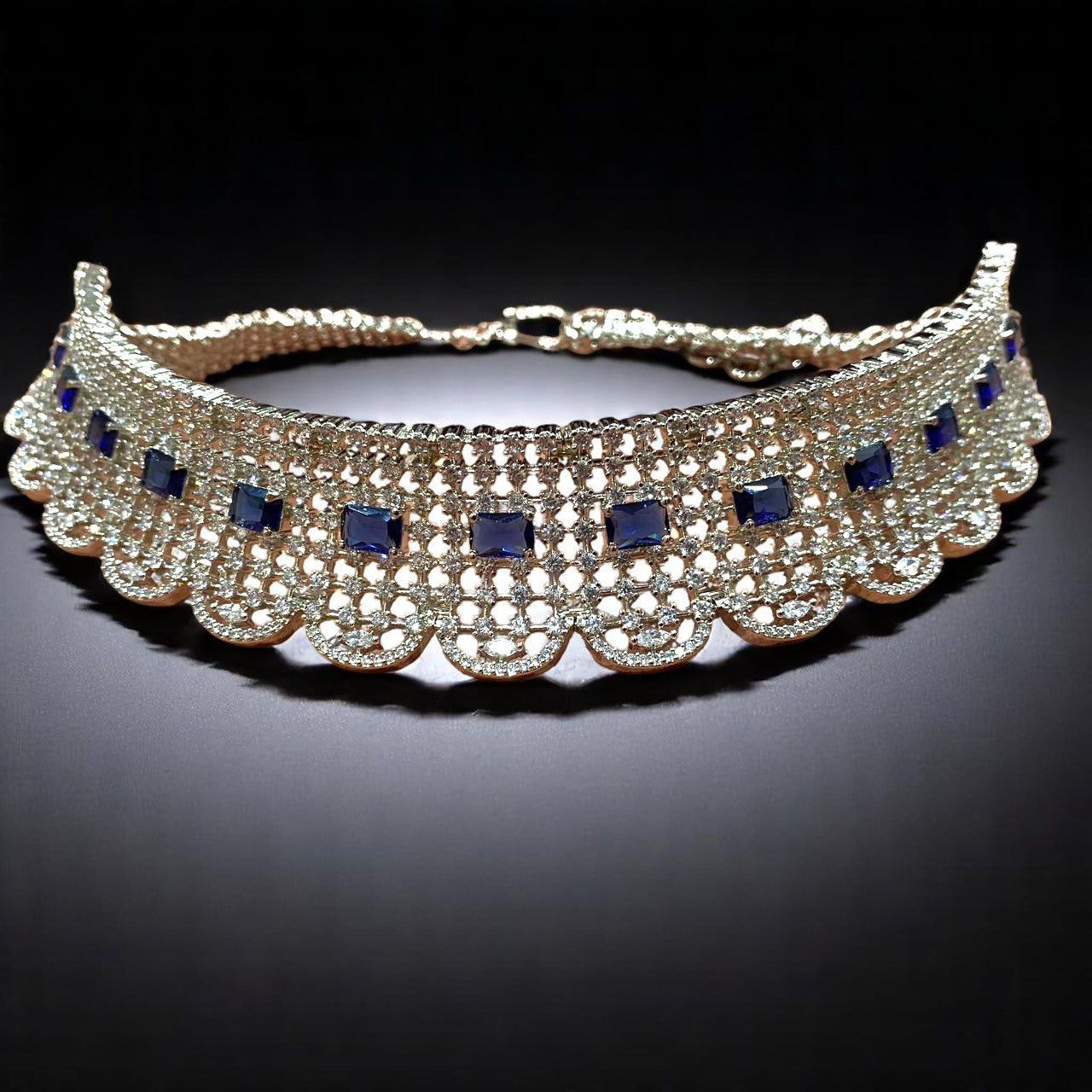 Royal Sapphire Net Choker Set