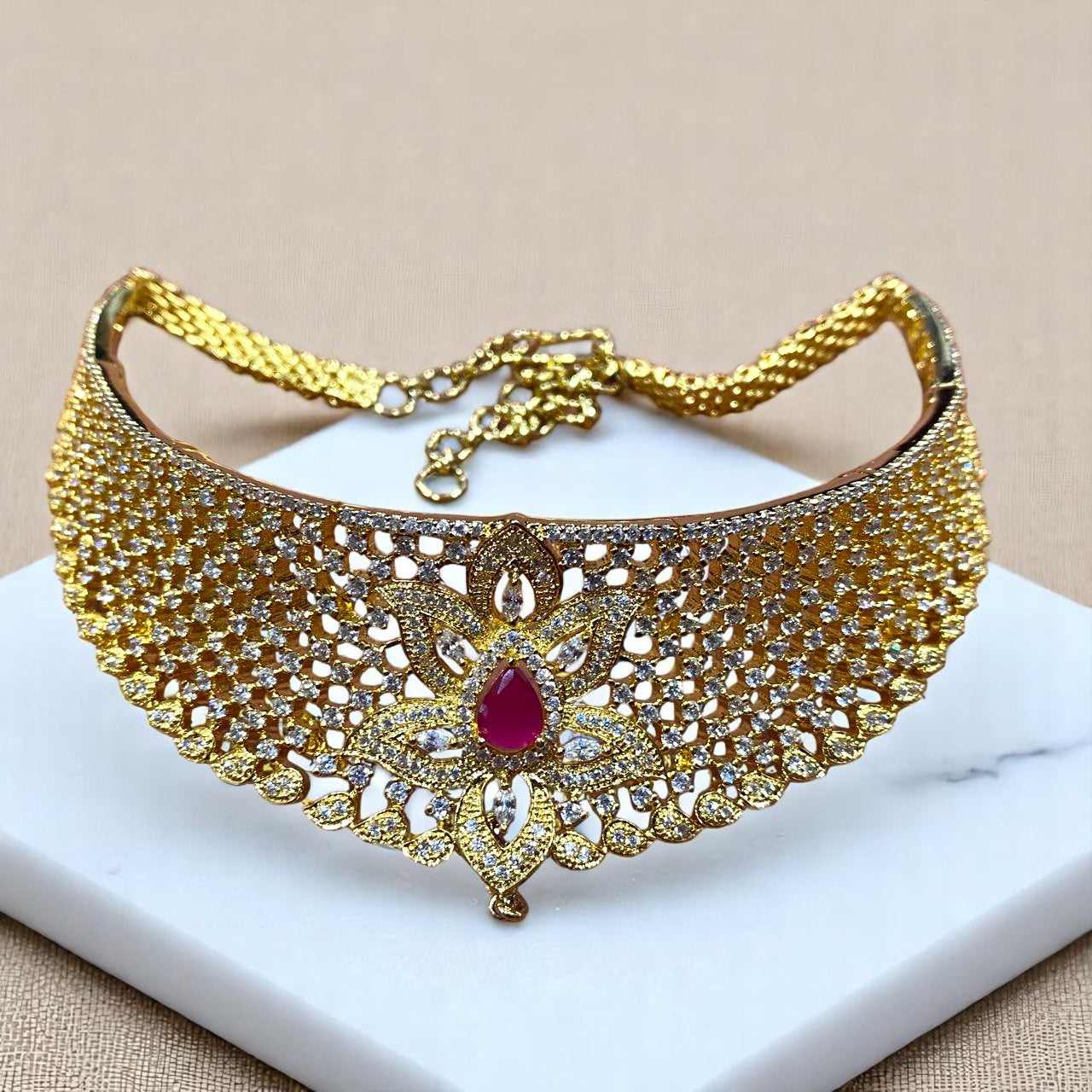 Crimson Bloom Choker Set