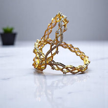 Golden Twist Sparkle Bangles