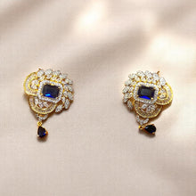 Regal Sapphire Golden Necklace Set