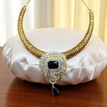 Regal Sapphire Golden Necklace Set
