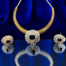 Regal Sapphire Golden Necklace Set