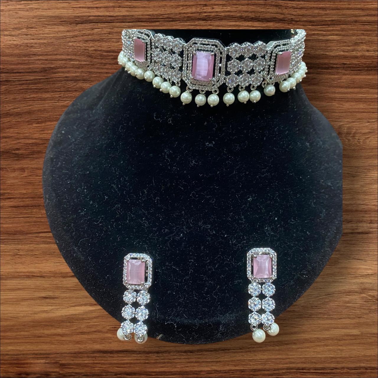 Blush Pearl Elegance Choker Set