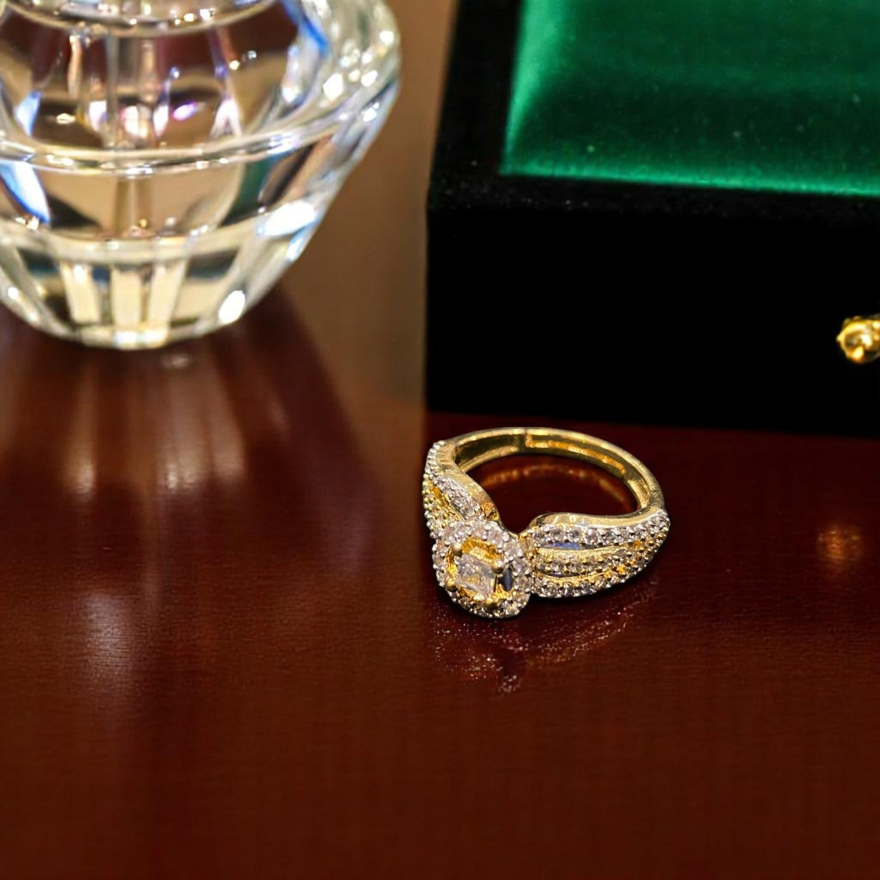 Golden Halo Wing Ring