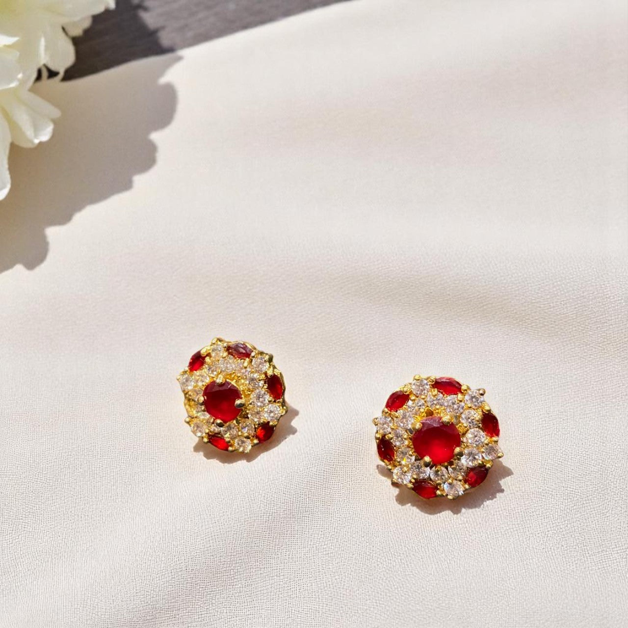 Royal Ruby Blossom Studs