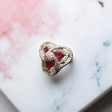 Trinity Bloom Ruby American Diamond Ring