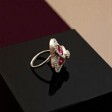 Trinity Bloom Ruby American Diamond Ring