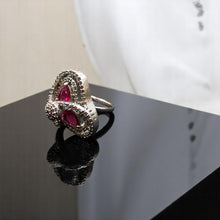 Trinity Bloom Ruby American Diamond Ring