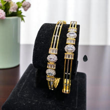 Golden Bangles with American Diamond Accents