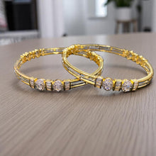 Golden Bangles with American Diamond Accents