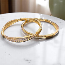 Golden Designer Kada with American Diamond Inlay