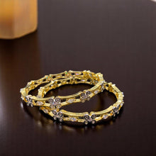Elegant Gold-Plated American Diamond-Studded Bangles