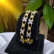 Elegant Gold-Plated American Diamond-Studded Bangles