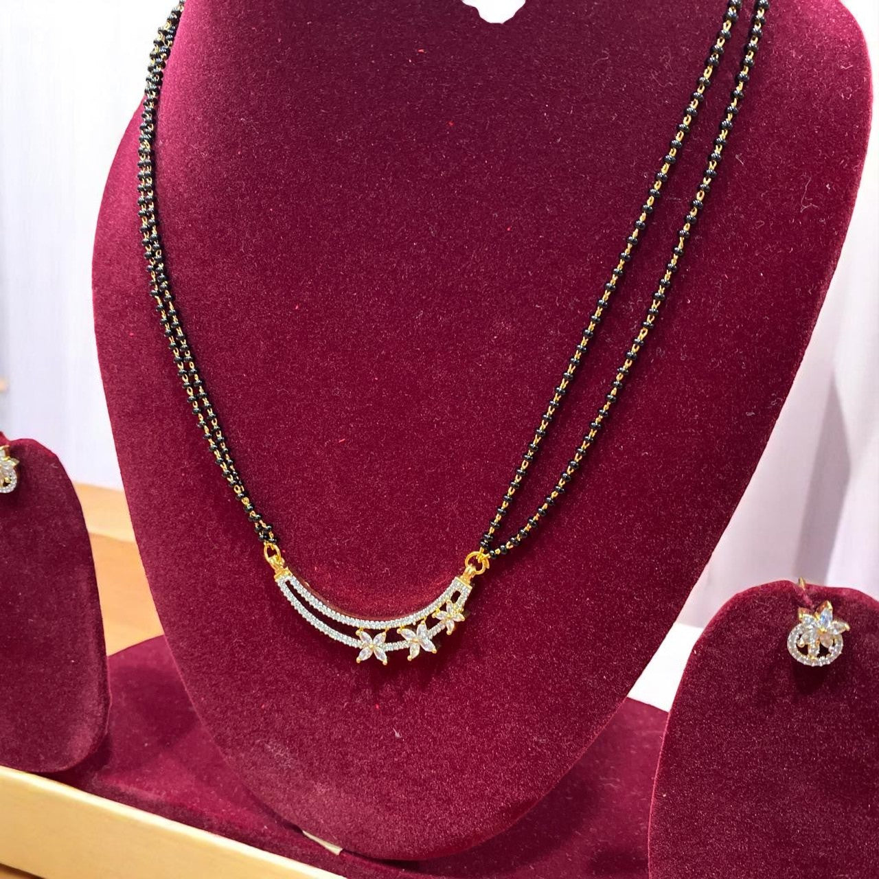 Triple Star American Diamond-Cut Mangalsutra Set